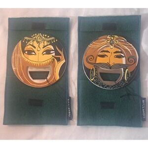 Vintage Ritzenhoff Germany Double-Sided Face Bottle Opener w/ Felt Pouch NEW